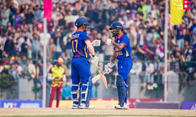 वेस्ट इन्डिज ‘ए’ विरुद्ध नेपाल ४ विकेटले विजयी, कप्तान रोहितको शतक