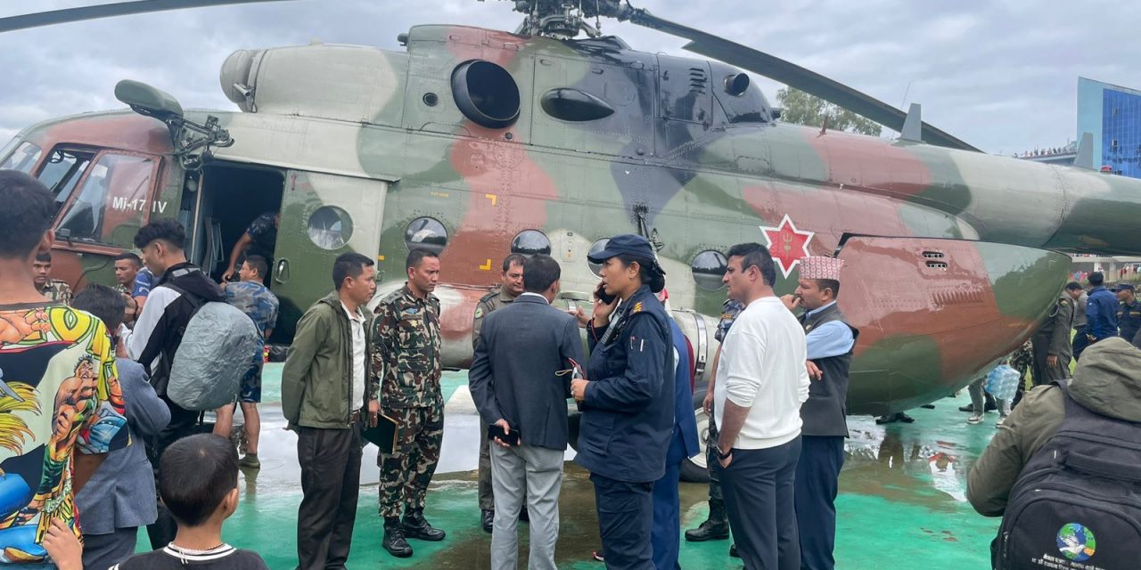सेनाको हेलिकप्टरबाट हालसम्म ८ सय जनाको उद्दार