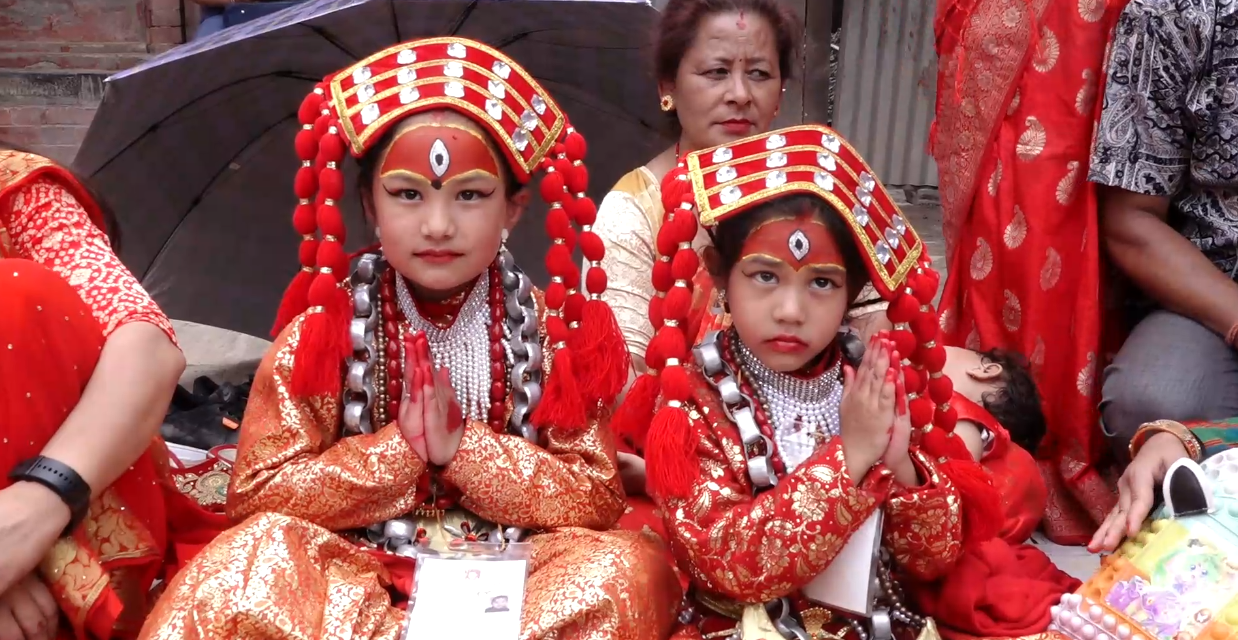 हनुमानढोका परिसरमा सामूहिक कुमारी पूजा