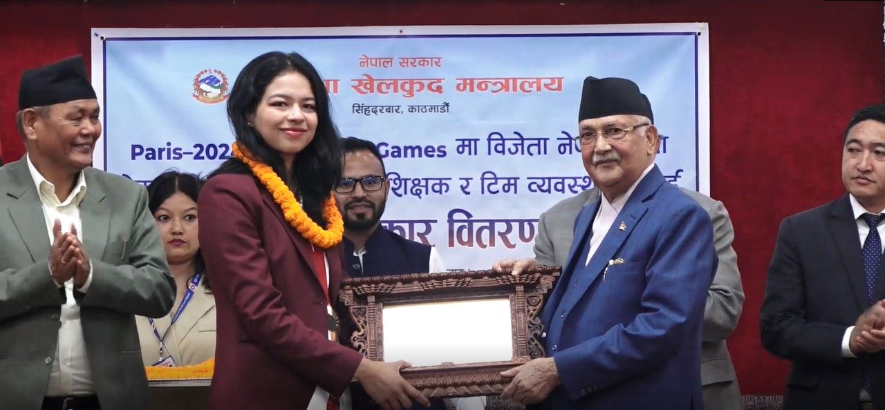 सरकारद्वारा ओलम्पिक विजेता पलेसालाई ६५ लाख नगद प्रदान