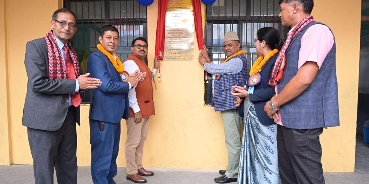 भारतद्वारा भक्तपुरस्थित महेन्द्र शान्ति माध्यमिक विद्यालयको विद्यालय भवन निर्माण