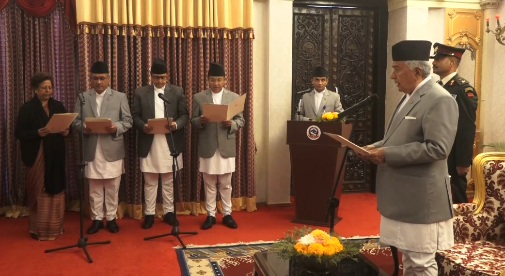 नवनियुक्त चार राजदूतद्वारा राष्ट्रपतिसमक्ष सपथ ग्रहण