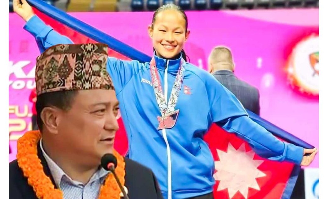धादिङ पुगेर प्रदेश खेलकुदमन्त्री महर्जनले भने : एरिका गुरुङ नेपालकै शान !
