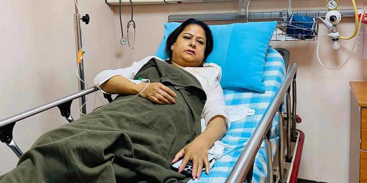 डिस्चार्ज लिएर पार्टी एकता कार्यक्रममा गएकी बिरामी रञ्जिता श्रेष्ठ पुनः अस्पताल भर्ना
