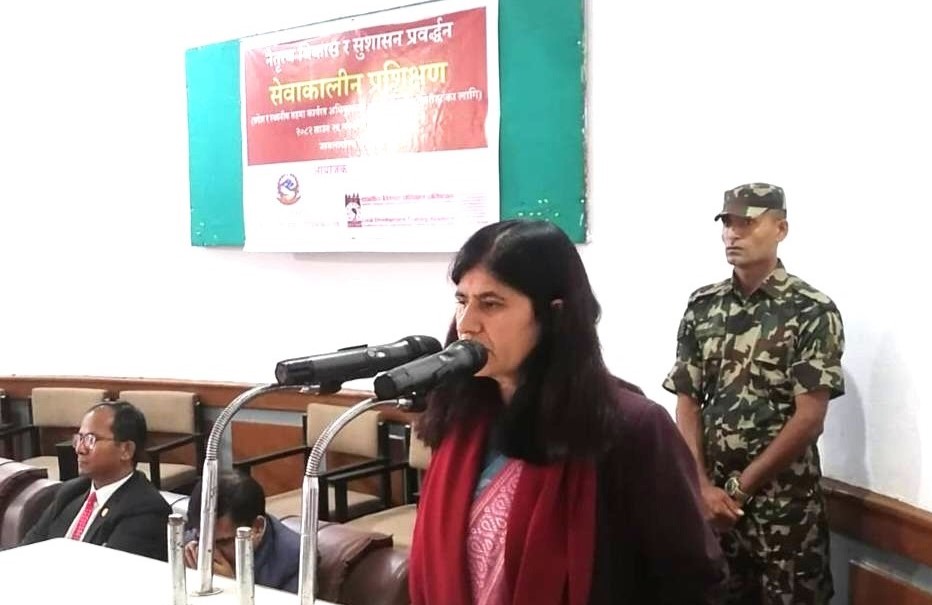सेवाकालीन तालिम बढुवाका लागि अङ्कको दौड होइन, परिणाममुखी हुनुपर्छः मन्त्री न्यौपाने