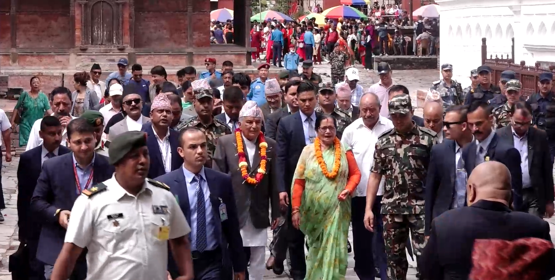 राष्ट्रपति पौडेल वसन्तपुर क्षेत्र अवलोकनमा