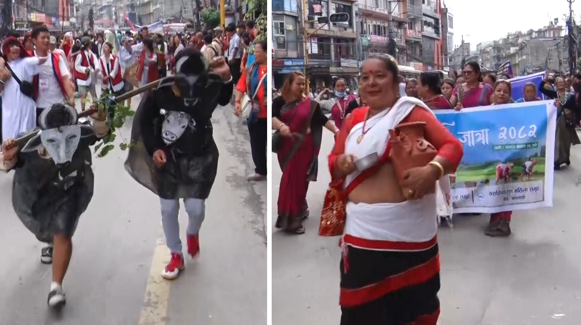 काठमाडौँको बौद्धमा रोपाई जात्रा सम्पन्न