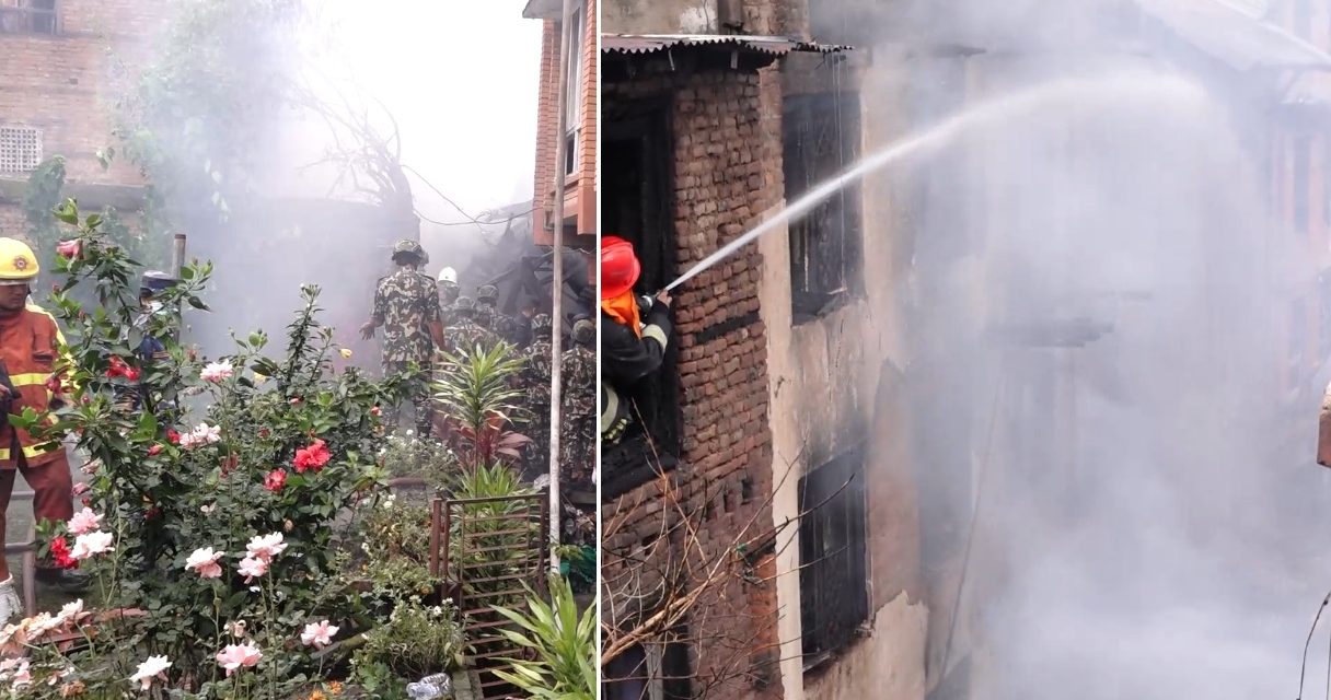 काठमाडौंको भीमसेनस्थानमा भीषण आगलागी