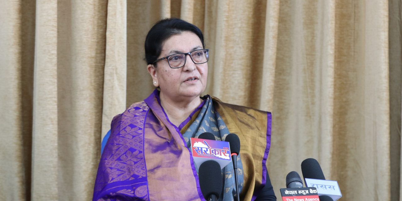 पछिल्लो विषम परिस्थितिमा राजनीतिक दलबीच समन्वय र सहकार्य आवश्यक छ : पूर्वराष्ट्रपति भण्डारी