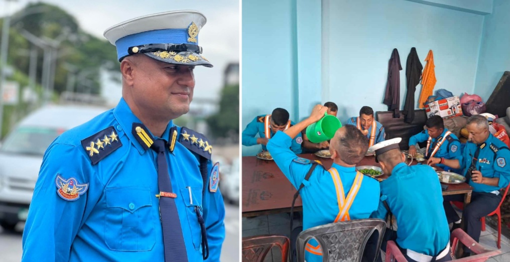ट्राफिक प्रहरीको मनोबल बढाउन प्रयासरत एसएसपी अधिकारी, मेसमा सँगै खाना !