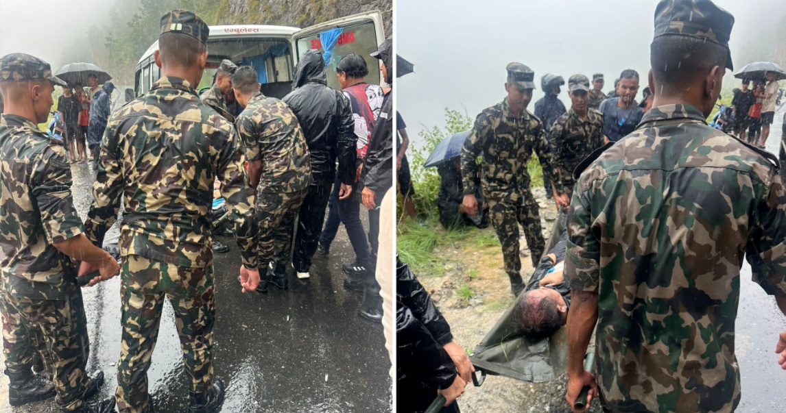 पाँचथर जिप दुर्घटनाका घाइतेको सेनाद्वारा उद्धार