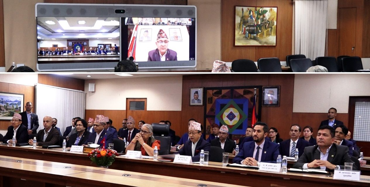 प्रधानमन्त्री कार्कीद्वारा विदेशस्थित नेपाली राजदूतसँग भर्चुअल संवाद