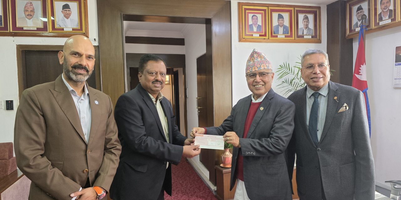 नेपाल लाइफद्वारा भौतिक पूर्वाधार पुर्ननिर्माण कोषमा १ करोड ५० लाख सहयोग