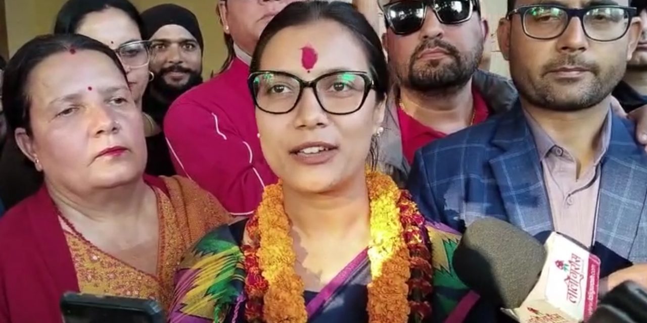 चितवन-३ मा रास्वपाकी सोविता गौतम अत्याधिक मतसहित विजयी