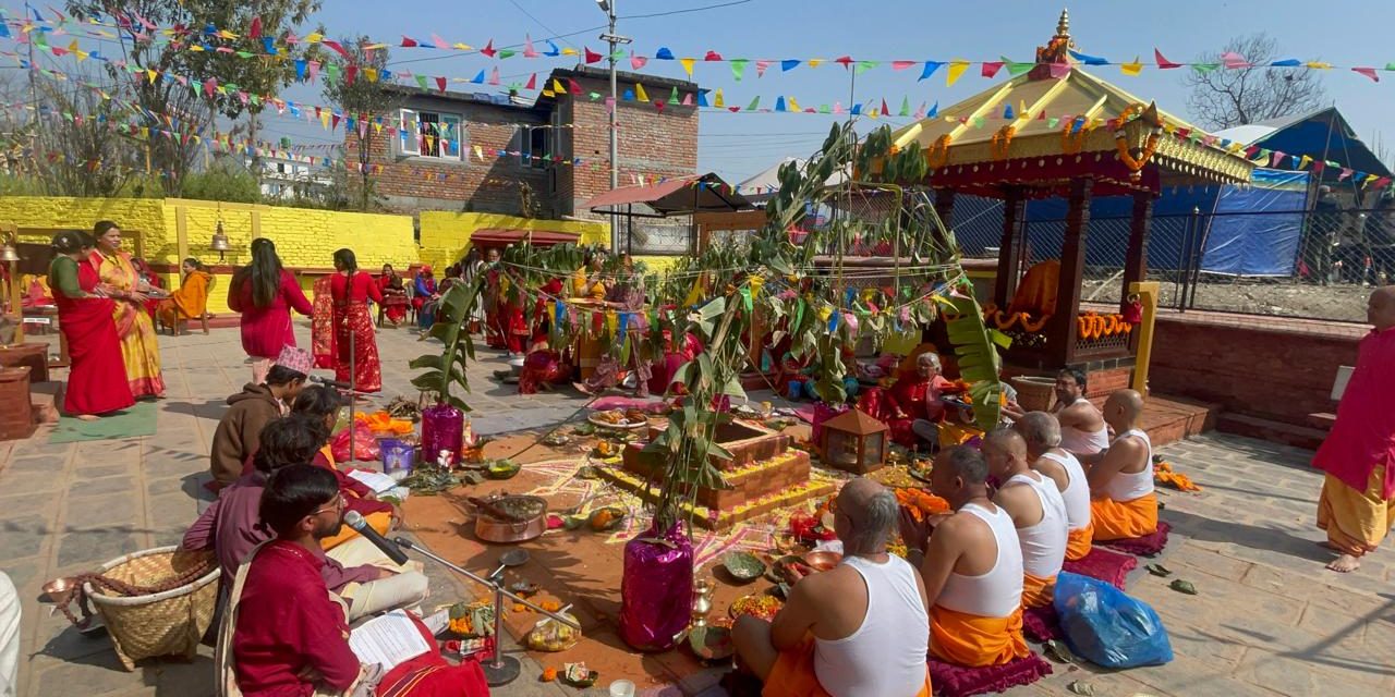 चारघरेमा श्रीधर विष्णुको मूर्ति प्राण प्रतिष्ठा
