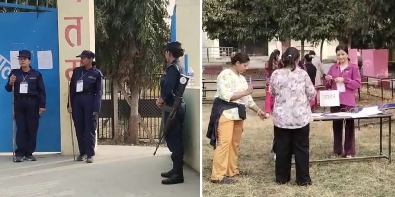 चितवनस्थित भरतपुर मावि नमूना मतदानस्थल : कर्मचारी र सुरक्षाकर्मी सबै महिला !