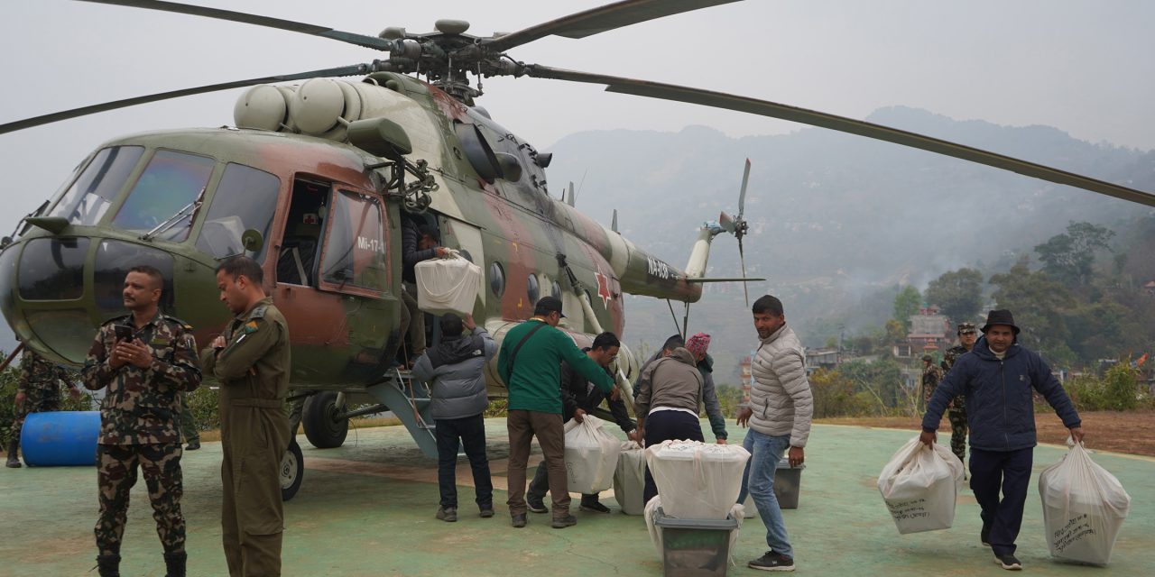 प्रतिनिधिसभा सदस्य निर्वाचनः हिमाली क्षेत्रका तीन जिल्लाको मतपत्र ढुवानी हुन बाँकी