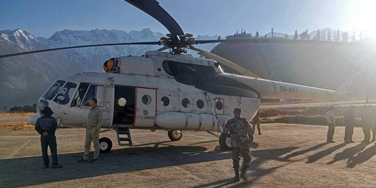 दुर्गमका मतपेटिका हेलिकप्टरबाट सङ्कलन गरिँदै