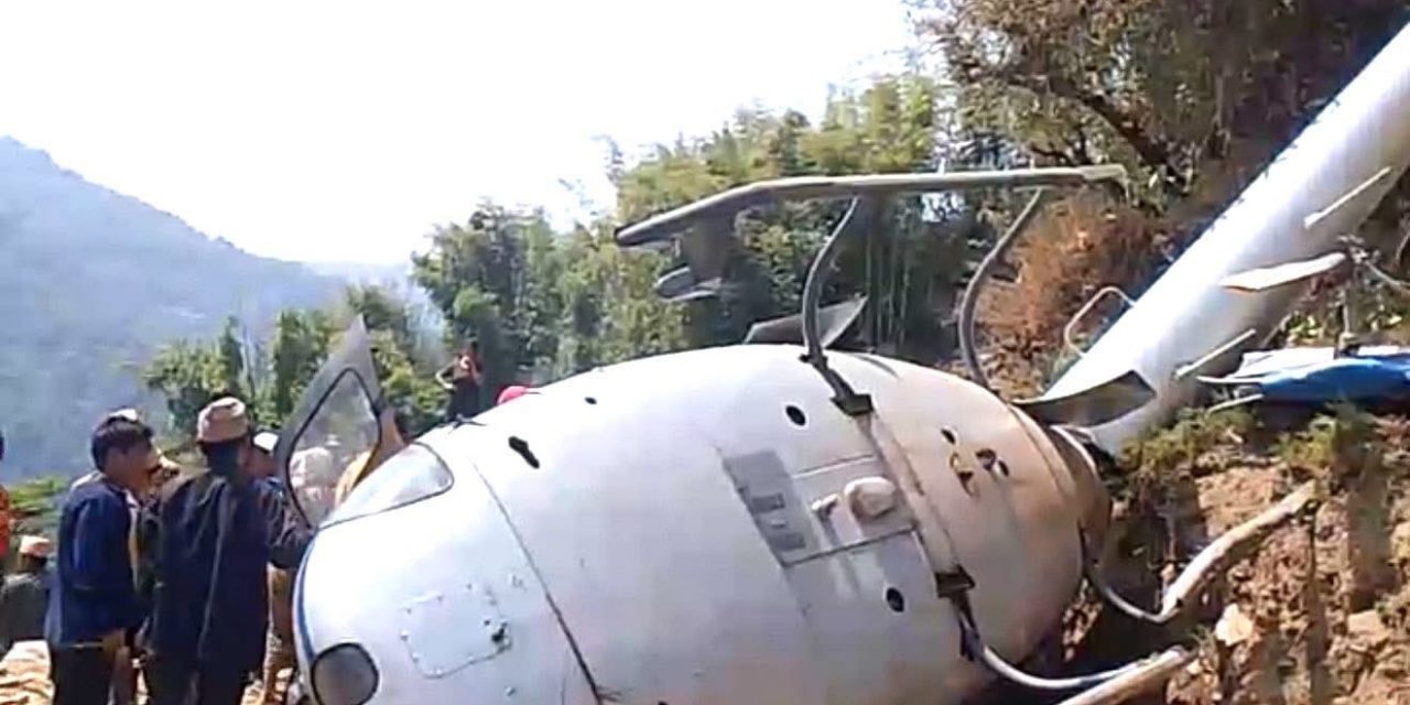 दुर्घटनामा परेको हेलिकप्टरका घाइतेको उद्धार