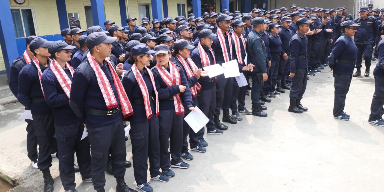 काठमाडौँमा खटिएका निर्वाचन प्रहरीको औपचारिक बिदाइ