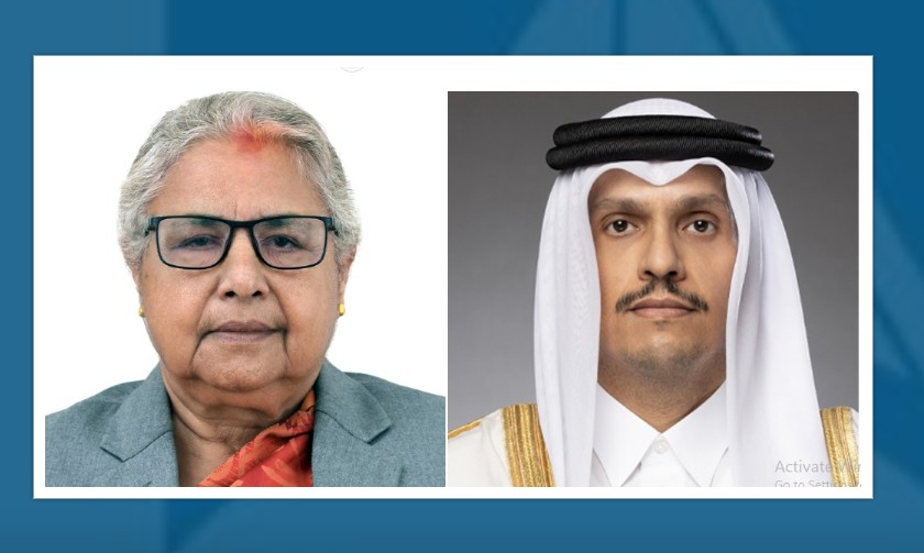 प्रधानमन्त्री कार्कीद्वारा कतारका प्रधानमन्त्रीसँग टेलिफोन संवाद : नेपालीको सुरक्षाबारे कुराकानी