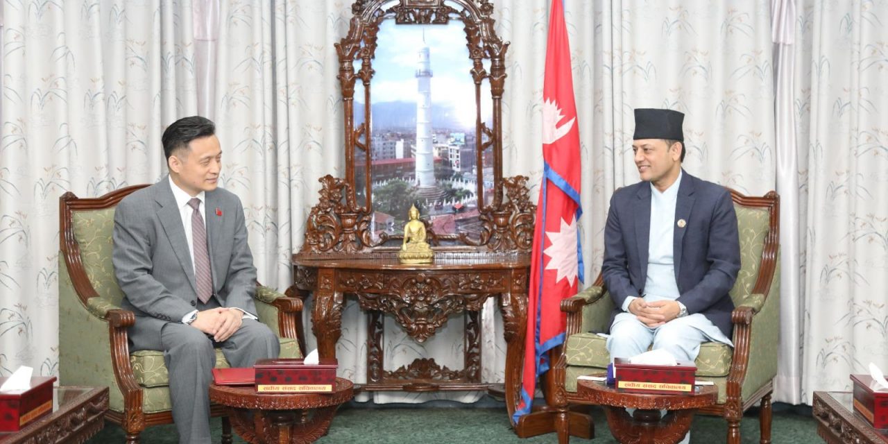 सभामुख अर्यालसँग चिनियाँ राजदूतको शिष्टचार भेट