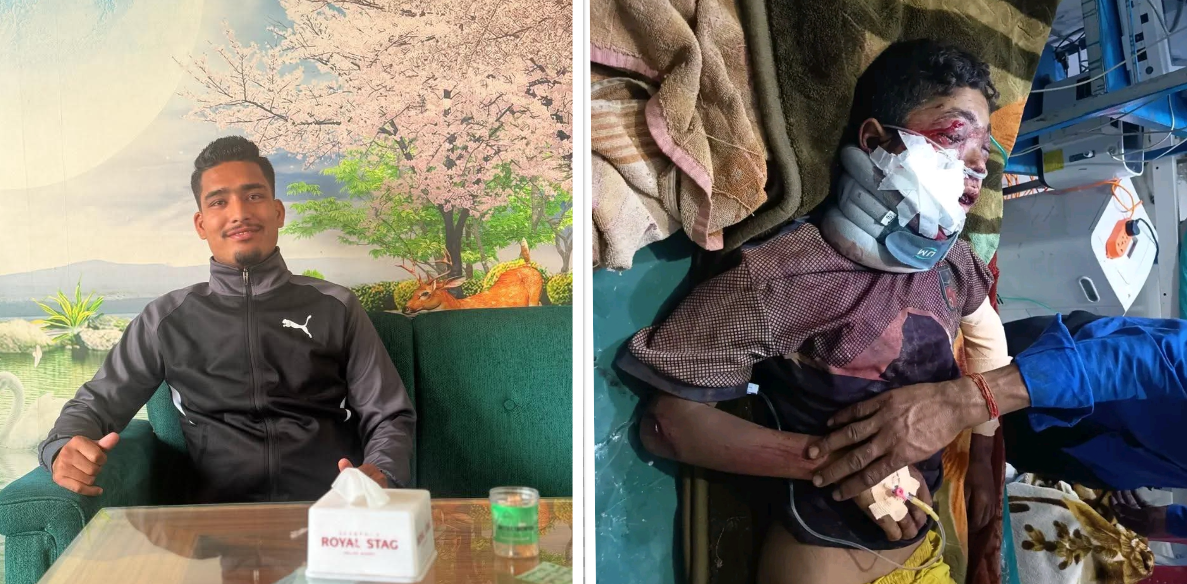 मुख्यमन्त्री बानियाँका स्वकीय सचिव एनपी जोशी लाइटद्वारा भिर दुर्घटनाका घाइतेलाई सहयोग