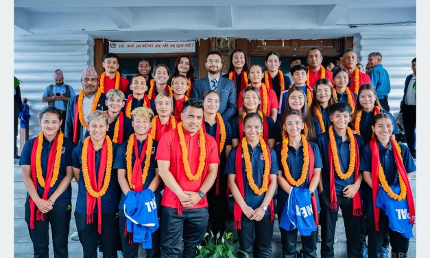 महिला फुटबल टोलीको प्रगति प्रशंसनीयः मन्त्री पोखरेल