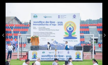 पोखरामा ८ हजारभन्दा बढीको सहभागितामा अन्तर्राष्ट्रिय योग दिवस भव्य रूपमा सम्पन्न
