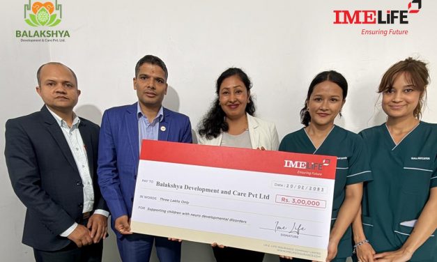 आईएमई लाइफ इन्स्योरेन्सद्वारा बालक्ष्य डेभलपमेन्ट एण्ड केयरलाई सहयोग