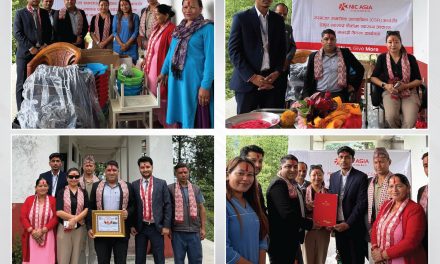 एन आईसी एशिया बैंकद्वारा देउपुर, पर्वतस्थित देउपुर स्वास्थ्य चौकीलाई स्वास्थ्य उपकरण तथा अन्य सामग्रीहरु सहयोग