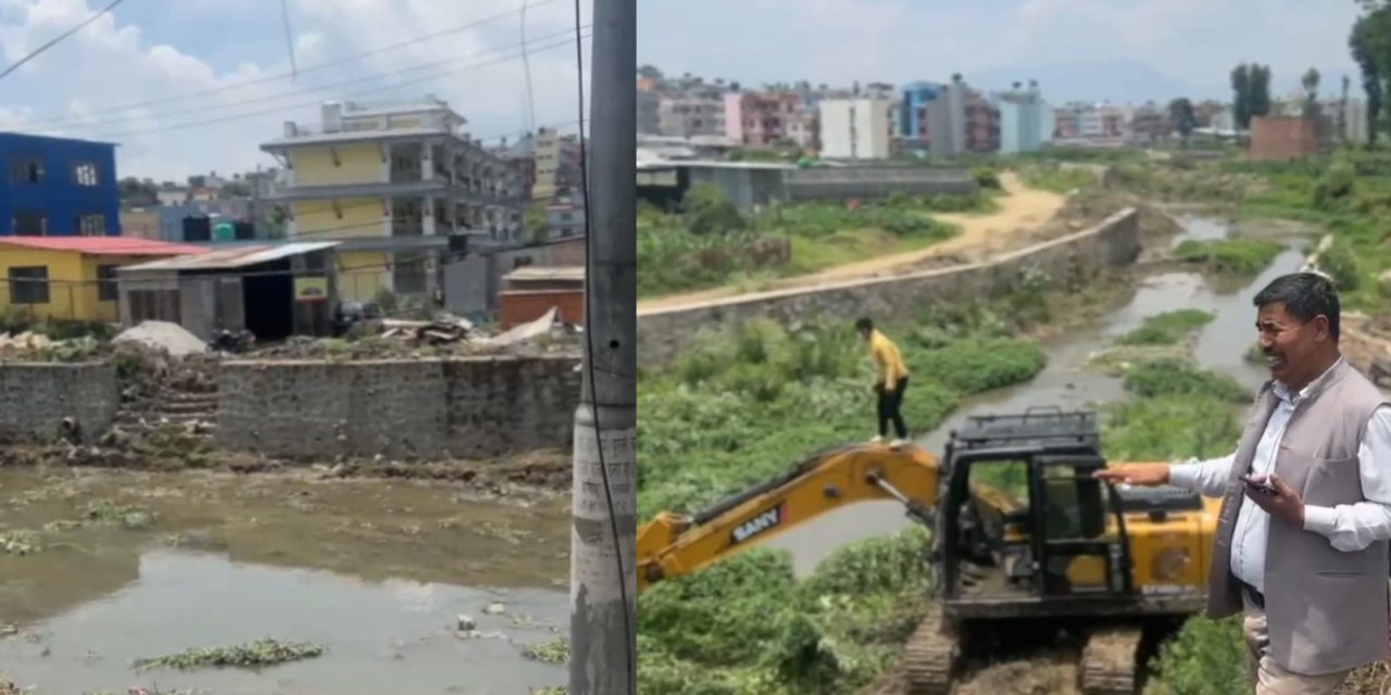 चाँगाथली–टिकाथली सिमानाको गोदावरी खोलामा बर्षा अघि सरसफाइ