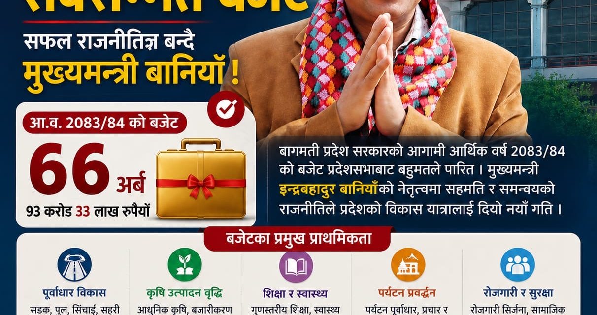 हट्याे मडारिएकाे बादल, पारित भयाे सर्वसम्मत बजेट; सफल राजनीतिज्ञ बन्दै मुख्यमन्त्री बानियाँ !