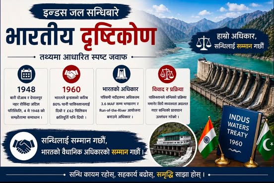 इन्डस जल सन्धिबारे भारतीय दृष्टिकोण: आरोपभन्दा तथ्यको आधारमा बहस आवश्यक