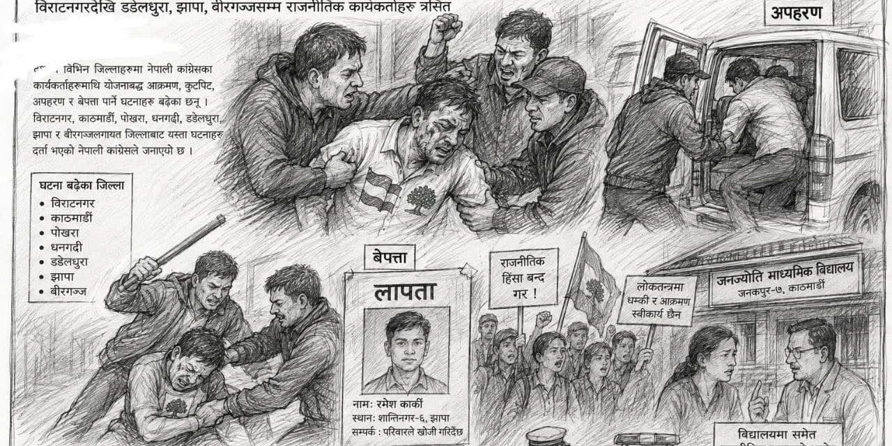 देशका बिभिन्न भेगहरूमा पुनः देखिन थाल्यो राजनीतिक हिंसाको छाया, कांग्रेस कार्यकर्ता लक्षित आक्रमण बढेको आरोप