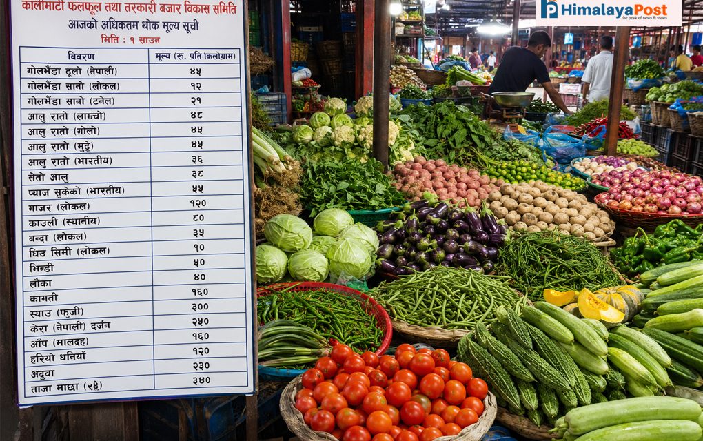 गोलभेँडा १२ रुपैयाँदेखि, स्याउ ३०० रुपैयाँसम्म: आजको थोक मूल्य