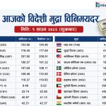 यस्तो छ आजको विदेशी मुद्रा विनिमयदरः अमेरिकी डलर बिक्रीदर रु १५४.४६, युरो रु १७७.०९