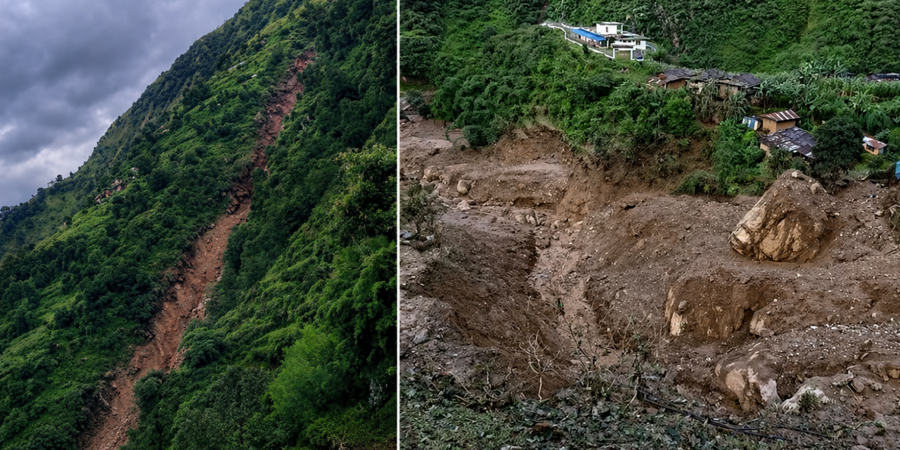 रोल्पाको थबाङमा पहिरो : तीनको मृत्यु, नौ अझै बेपत्ता