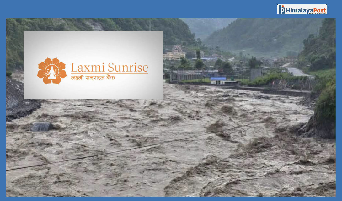 बाढीले लक्ष्मी सनराइज बैंकको टिमुरे शाखा बगायो, सबै कर्मचारी सुरक्षित
