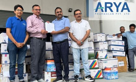आर्या फार्माल्यावद्वारा बाढी तथा विपद् प्रभावित नागरिकका लागि ८२ लाख बढिको औषधि सहयोग