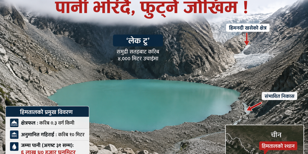 नेपालमा फुट्ने जोखिम रहेको ‘ग्लेसियल लेक’ बारे के थाहा छ ? हिमनदी खसेपछि बनेको नयाँ तालमा पानी भरिँदै, फुट्ने जोखिम !