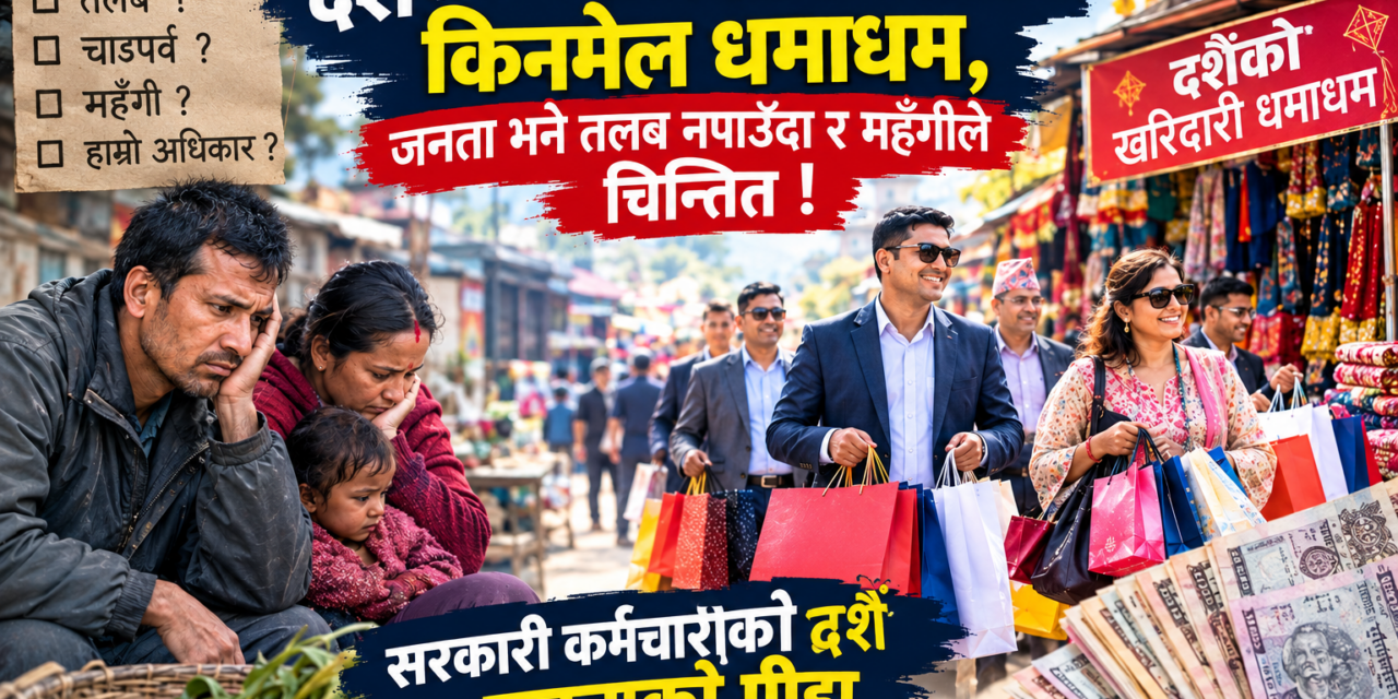 दशैका लागि सरकारी कर्मचारीको किनमेल धमाधम, जनता भने तलब नपाउँदा र महँगीले चिन्तित !