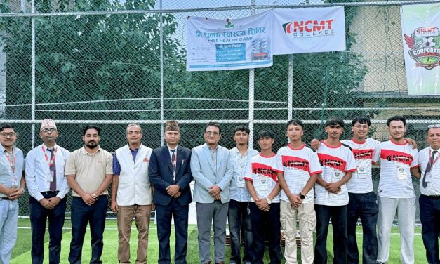 जाकिपोइन्ट हेल्थ बन्यो पहिलो एनसीएमटी कर्पोरेट फुटसल च्याम्पियन फाइनलमा हिमालयन एभरेस्ट इन्स्योरेन्सलाई ४–३ गोलले हराउँदै उपाधि कब्जा