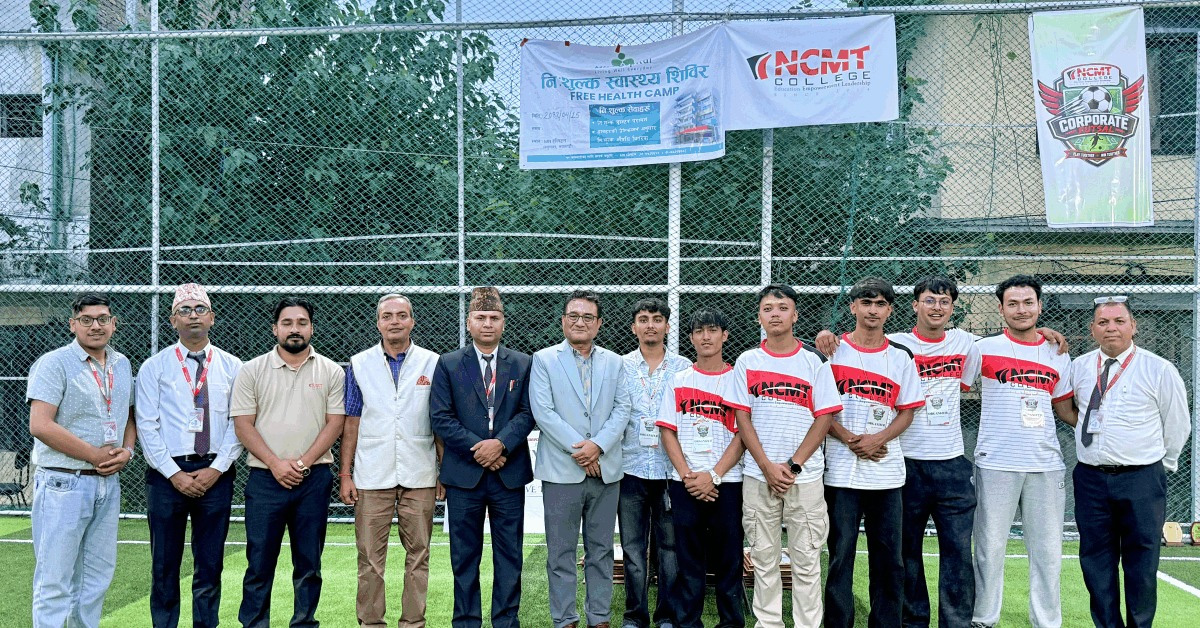 जाकिपोइन्ट हेल्थ बन्यो पहिलो एनसीएमटी कर्पोरेट फुटसल च्याम्पियन फाइनलमा हिमालयन एभरेस्ट इन्स्योरेन्सलाई ४–३ गोलले हराउँदै उपाधि कब्जा