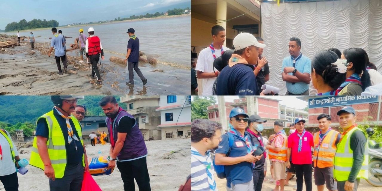 बाढीपहिरो विपद् व्यवस्थापनमा अग्रपंक्तिमा नेपाल स्काउट, उद्धारदेखि पुनःस्थापनासम्म सक्रिय
