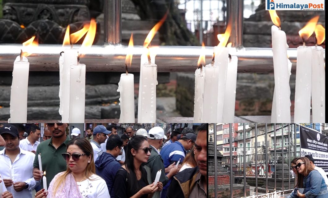 भोटेकोशी बाढीमा ज्यान गुमाएकाहरूको सम्मानमा काठमाडौंमा दीप प्रज्वलन