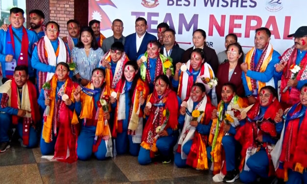 कांस्य पदकसहित फर्कियो महिला कबड्डी टोली, विमानस्थलमा भव्य स्वागत