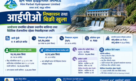 हिम पर्वत हाइड्रोपावरको आईपीओ खुल्यो, स्थानीय र वैदेशिक रोजगारीमा रहेका नेपालीले आवेदन दिन सक्ने