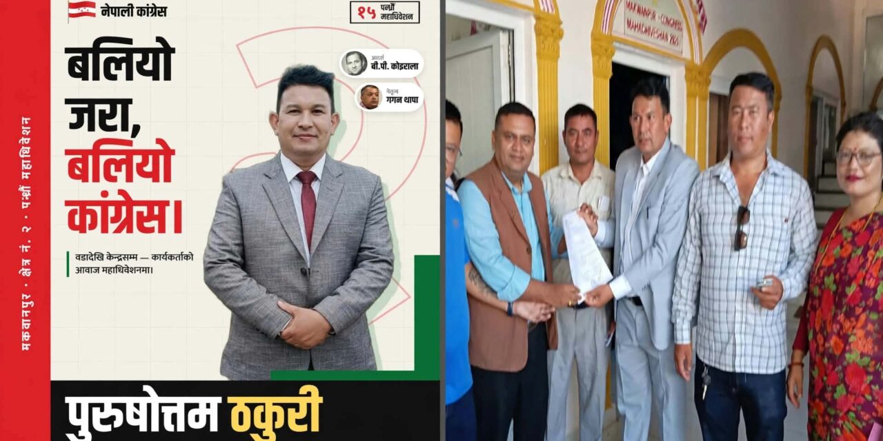 युवा पुस्ताको रोजाइमा पुरुषोत्तम ठकुरी, कांग्रेस महाधिवेशन प्रतिनिधिमा मकवानपुर–२ बाट निर्वाचित